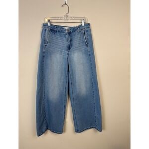 Celebrity Pink Wide Leg Jeans Light Wash High Rise Cropped Denim Size 11/30